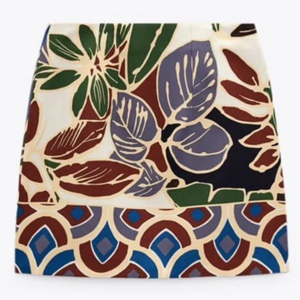 ZARA PRINTED MINI SKIRT - Image 6