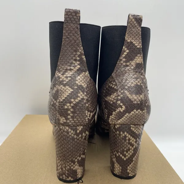 Vintage Havana Womens Size‎ 10 Ellen Taupe Snakeskin Pointed Toe Booties Heels - Image 11