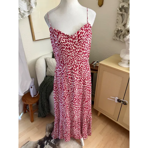 Reformation Enya‎ dress Love Heart Print Midi Size 10 - Image 3