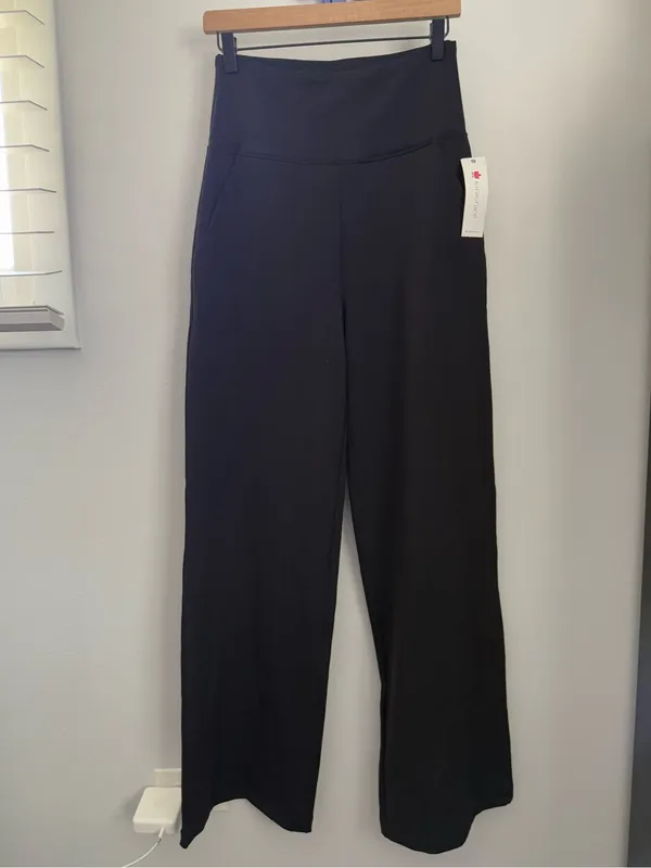 Kiragrace Medium High Waist Wide Leg Pants Black Office Work Career Relaxed - Image 2