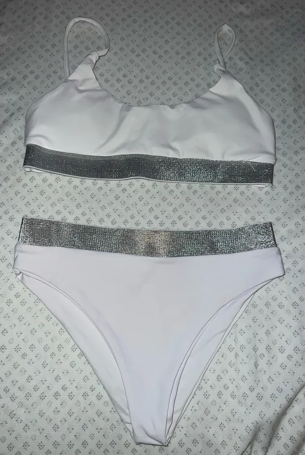 Boutique White & Silver Bikini Set - Image 4