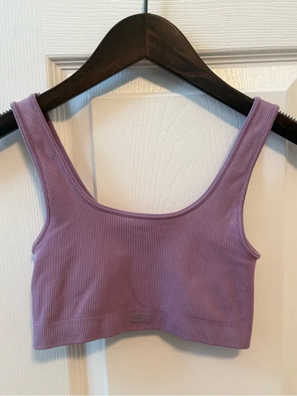 Set Active Box Cut Sports Bra in Purple - Image 2