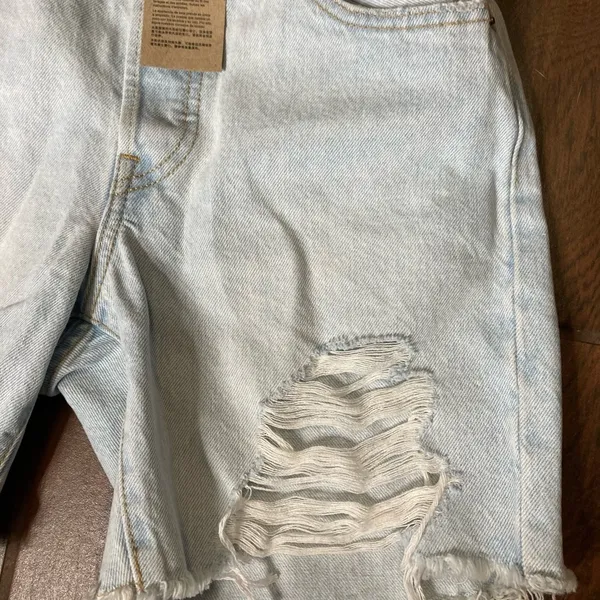 Levi’s 501 Distressed High Rise Denim Jean Shorts - Image 5