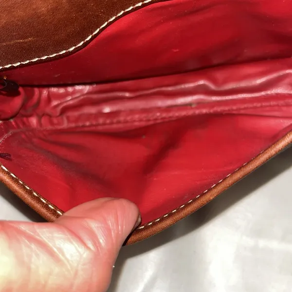 Vintage Dooney & Bourke wristlet-brown and tan - Image 6