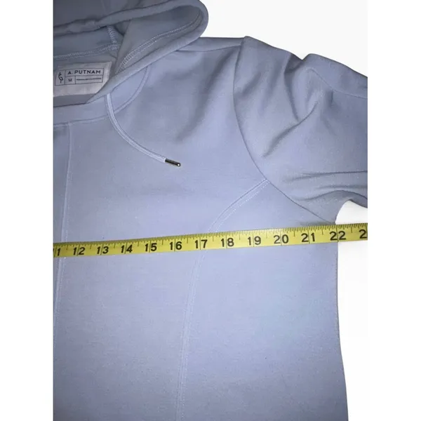 A. Putnam Women Lavender Pastel Purple Scalloped Hem Hooded Sweatshirt Size M - Image 5