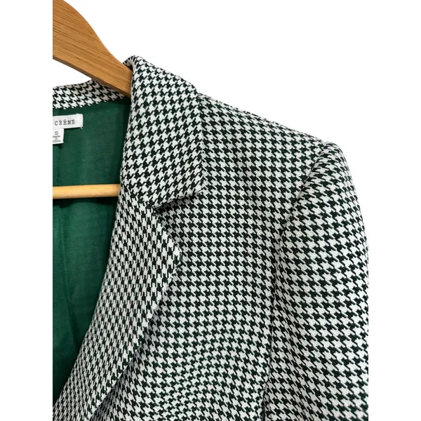 En Creme Women's Cropped Blazer‎ Houndstooth Print size Small - Image 2