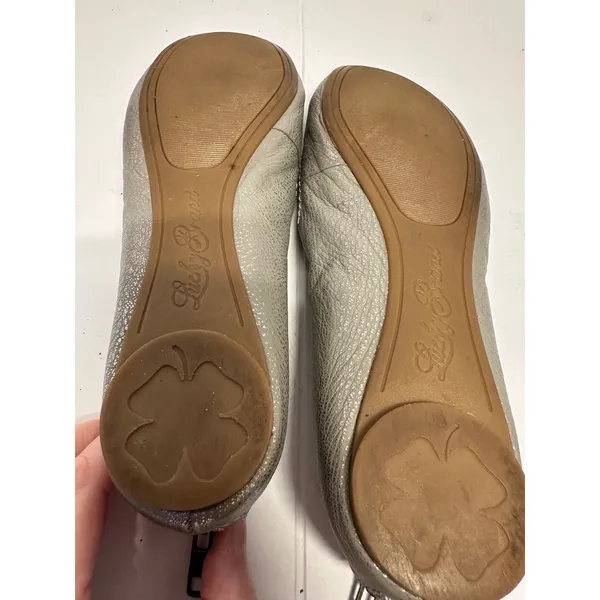 Lucky Brand Esme Mary Jane Ballet Flats Silver Cloud Metallic stardust Size 6.5M - Image 4