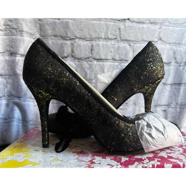 Chinese Laundry Fall for Glitter Women’s Heels Gold Size 7M New in Box - Image 2