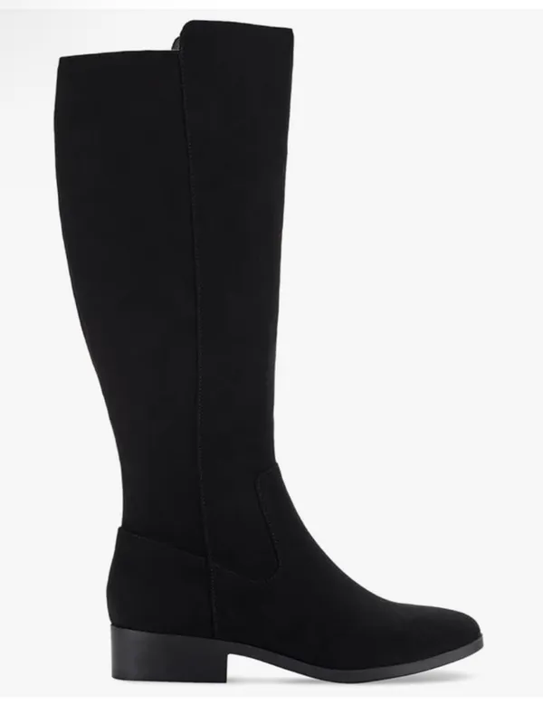 NEW Style & Co. Womens Charmanee Faux Suede Knee-High zip riding Boots Black 6.5 - Image 2