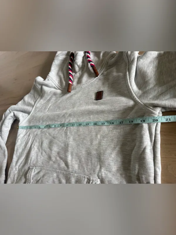 Naketano pullover cowl neck hoodie gray with nautical rope size medium - Image 9