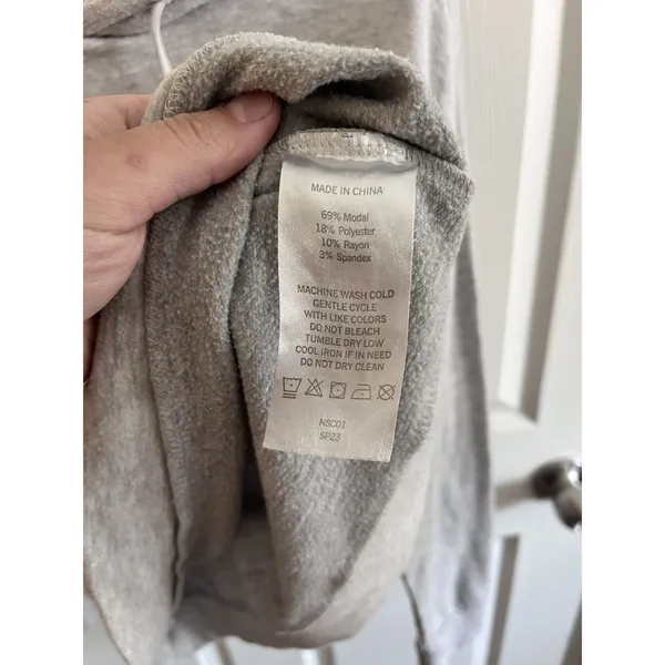 QUINCE SuperSoft Fleece Pullover Hoodie in Heather Grey - Size XS - Image 5