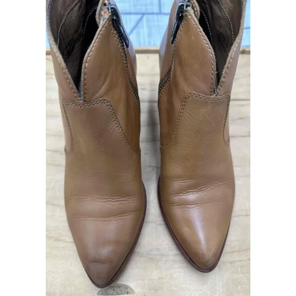 Frye Jennifer Leather Ankle Booties Brown Zipper Heeled Womens Size 7‎ READ - Image 7