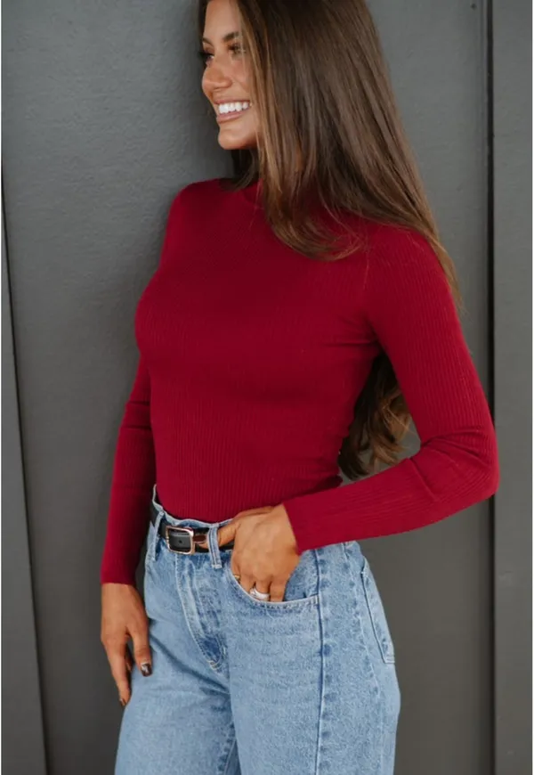 These Three Boutique Burgundy/red bodysuit - Image 2
