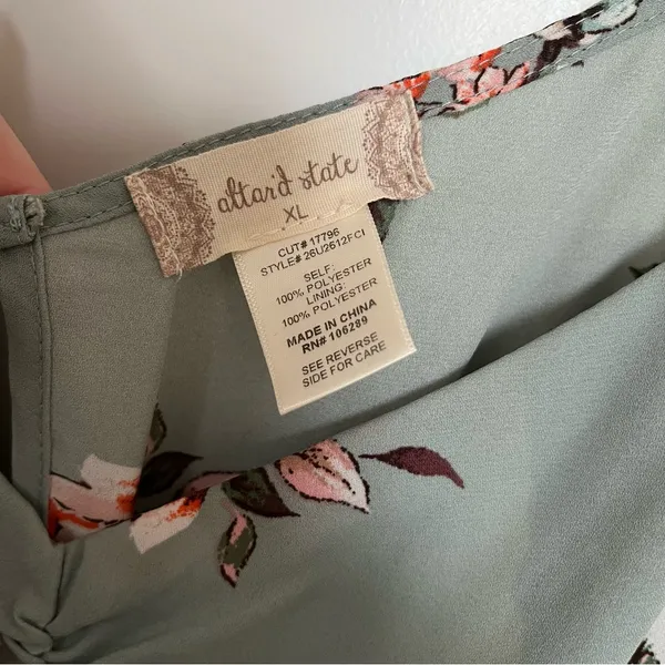 Altar’d State Teal Floral Midi Dress Size XL NWOT - Image 3