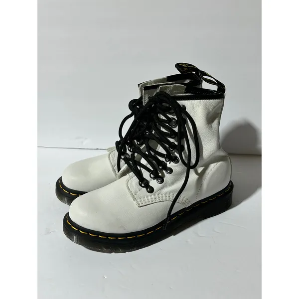 Dr. Martens 1460 Laced White Leather Ankle Boots Women's US 6 - Image 4