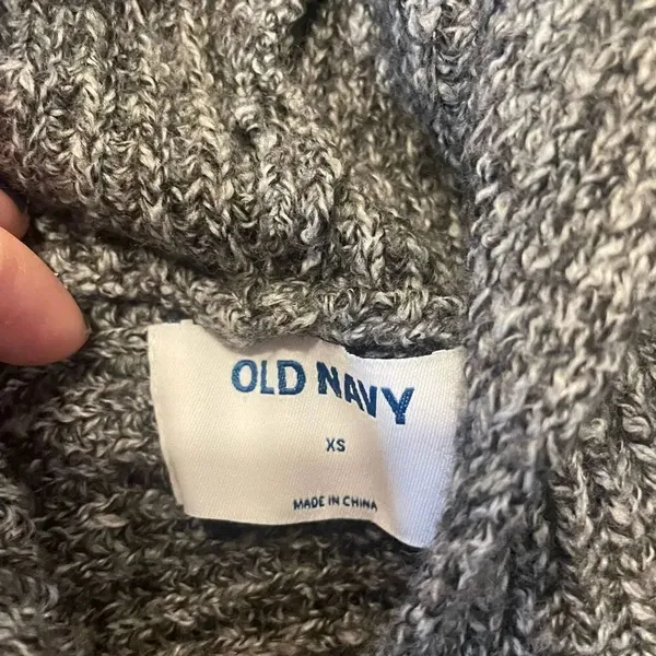 Old navy grey ribbed hooded sweater size xs - Image 5