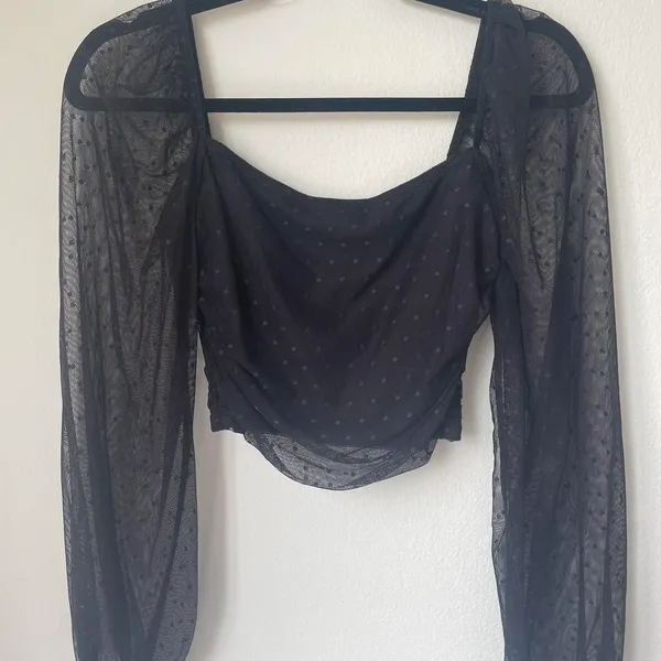 Blue Blush Black Dressy Crop Top - Image 2