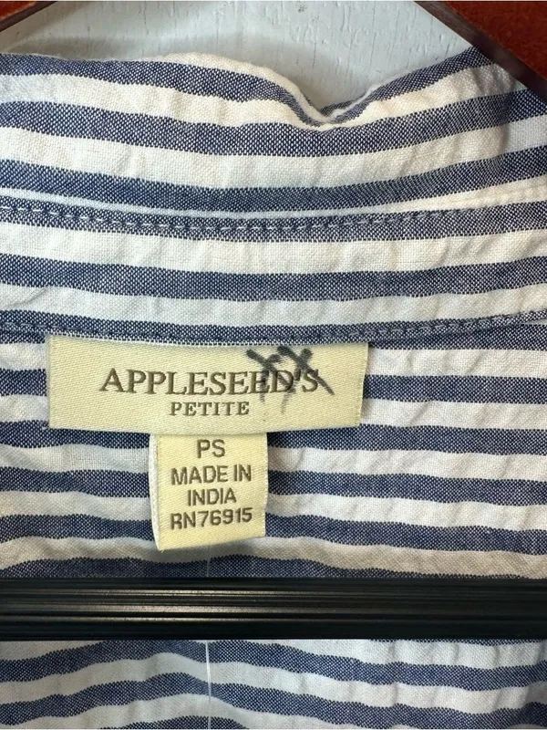 Appleseed's PS Blue and White Striped Sleeveless Midi Shirt Dress - Image 8