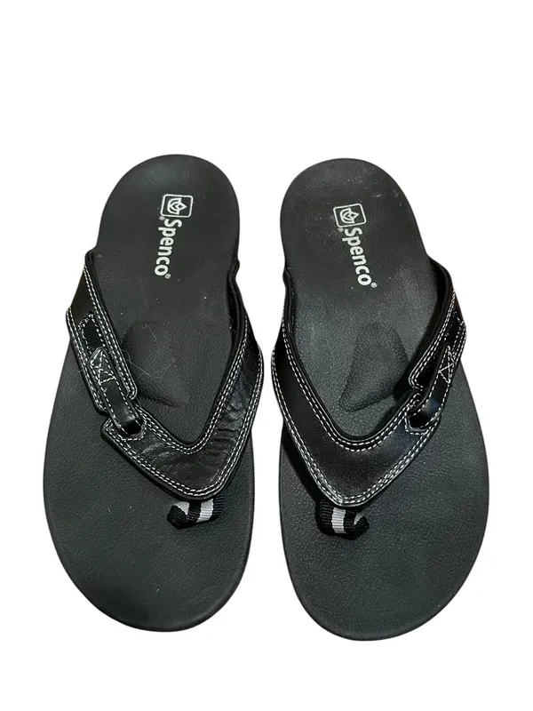 Spenco Women’s Size 8D Ava Orthotic Sandals Black‎ Adjustable Leather Thong - Image 4