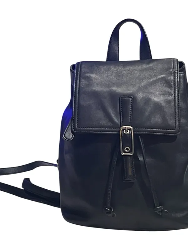 COACH Vintage All Leather legacy Black Backpack 9858 Women's Adjustable Straps - Image 2