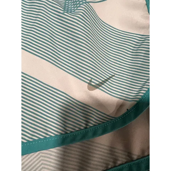 Nike Dri-FIT Running Shorts Women’s Medium Aqua White Geometric Athletic - Image 3