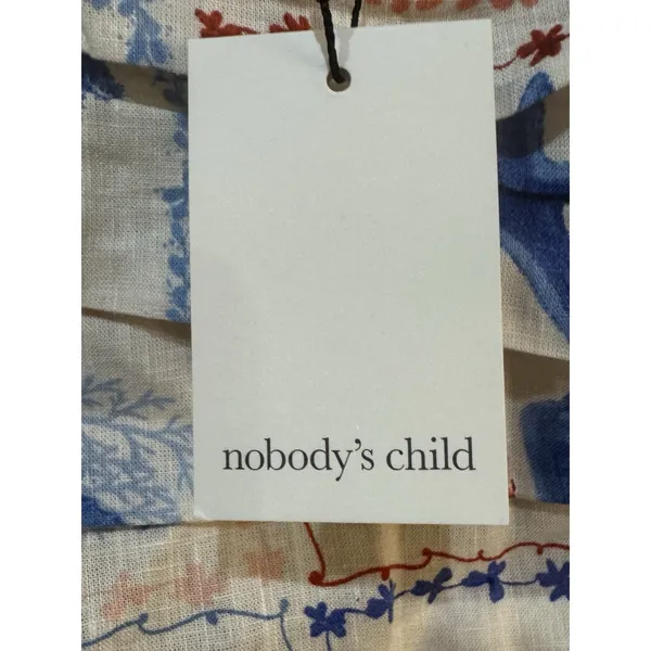 Nobody's Child Nova Print Puff Sleeve Maxi Dress Nautical Linen‎ Beach Shells - Image 8