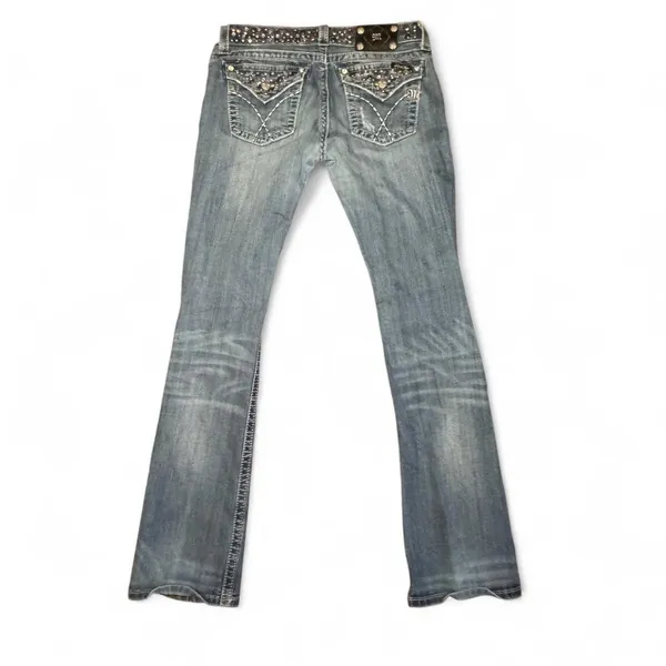 Miss Me Jeans Women’s Size 29 Bootcut JW4288B31 Bling Studded Flap Pockets - Image 2