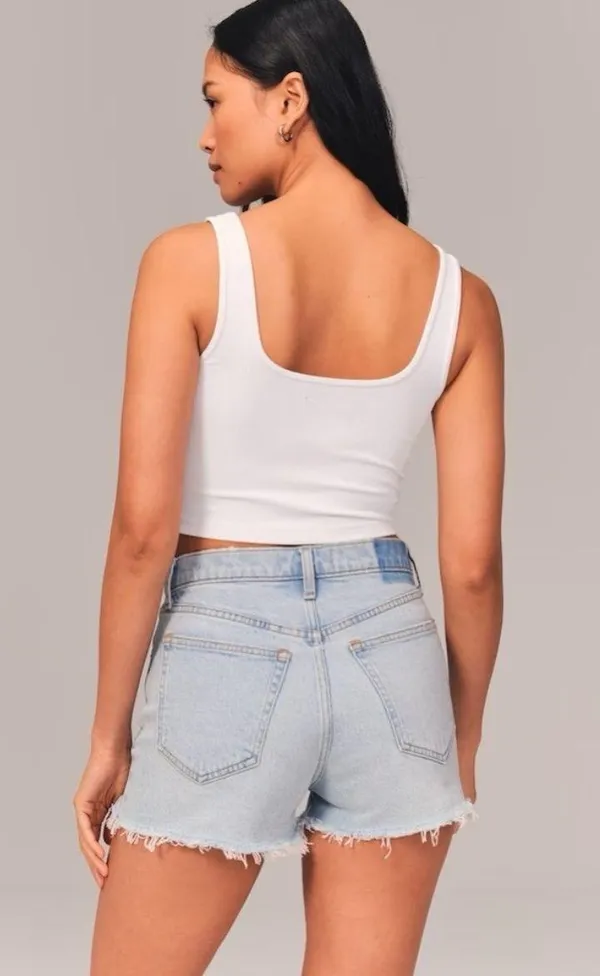 Abercrombie The Mom High Rise Denim Shorts - Image 3