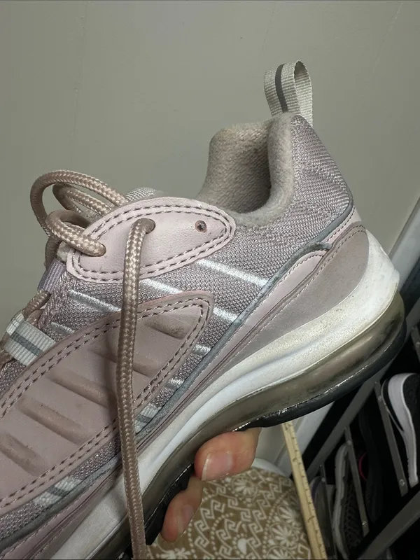 Nike Women's Sneakers in Pale Pink and Black Swoosh - Image 6