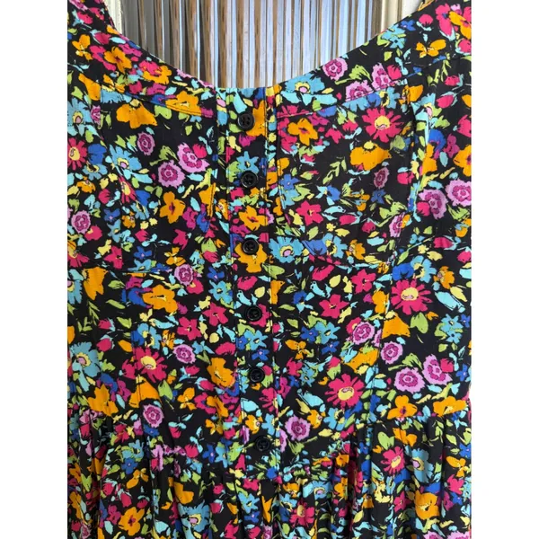 Wild‎ Fable Women Multicolor Floral Button Front Smocked Back Romper Size Medium - Image 2