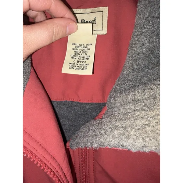 L.L. Bean Women's Reg Large Pink Zip Up‎ Jacket 0 WY23 Fleece Lined - Image 5