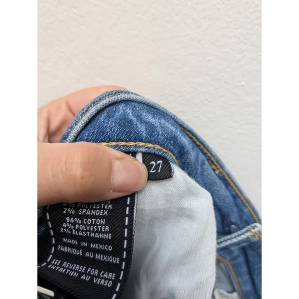 7 For All Mankind Women's Edie Jeans Crop Straight Leg High Rise Blue Denim S 27 - Image 12