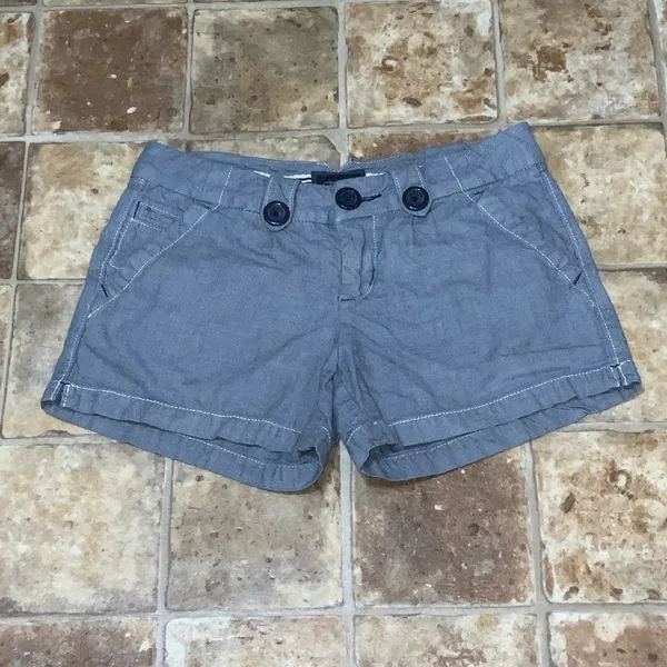 American Eagle Blue Cotton Mid Rise Shorts Size 2 - Image 3
