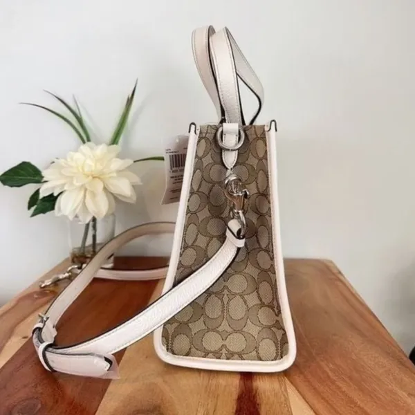 Coach Dempsey Carryall In Signature Jacquard With Rainbow Stripe cj578 - Image 3