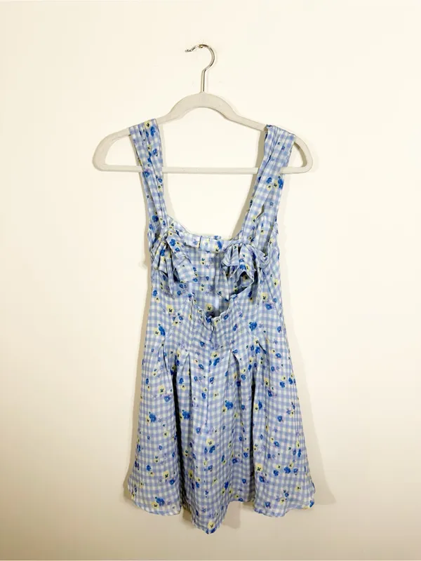 For Love and Lemons August Mini Plaid Dress Small - Image 5