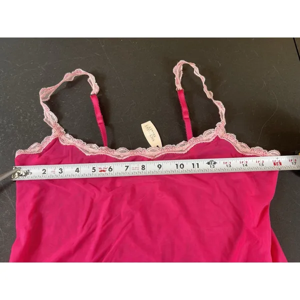 Y2K Pout By Victoria’s Secret Pink Sheer Mesh Lace Trim Cami Tank Top NWT L - Image 12