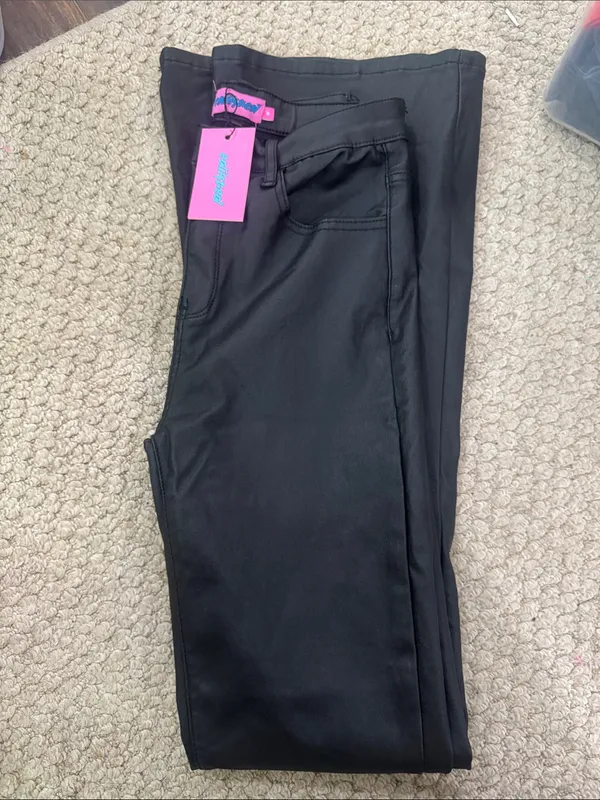 Edikted Black Flare Vegan Leather - Image 6
