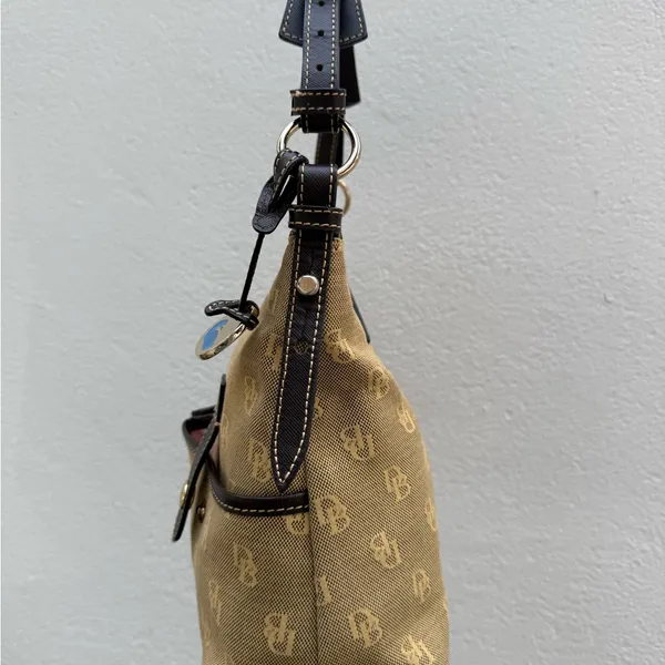 Dooney & Bourke Vintage Signature Monogram Sholderbag Canvas Double Pocket B‎ - Image 3