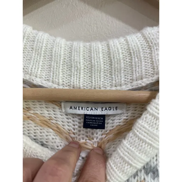 American Eagle Fair Isle Nordic Cozy Cabin Core Winter‎ Sweater Size XS - Image 6