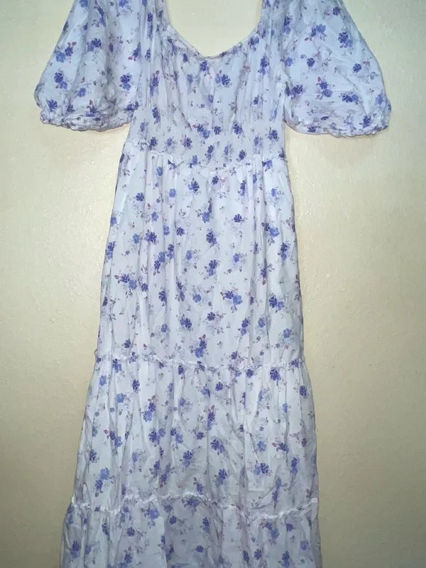 LoveShackFancy For Target White and Purple Floral Maxi Dress - Image 2