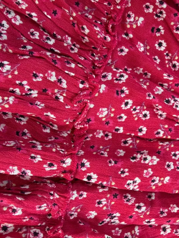Princess Polly red floral tiered mini skirt ruffles Size 4 / Small - Image 5