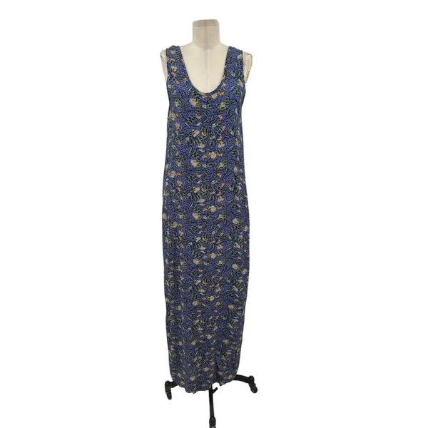 Flax Bumblebee Sleeveless Maxi Dress Purple Green Palm Print‎ Size Petite XS - Image 3
