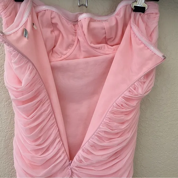 House of CB “Sofia” Fairy Pink Mesh Maxi‎ Dress strapless NWOT like fornarina XL - Image 12