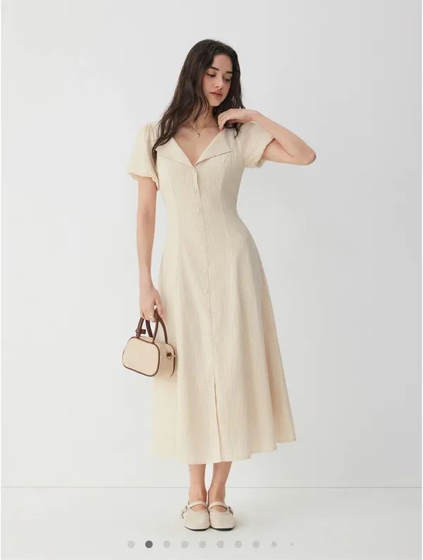 Blue Striped Cider Dress - Image 4