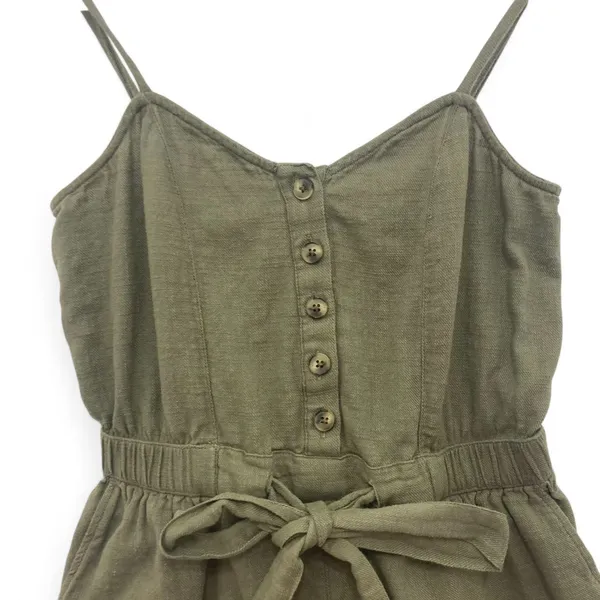 Aerie Olive Cotton Smocked Romper XS Pockets Cami - Image 4
