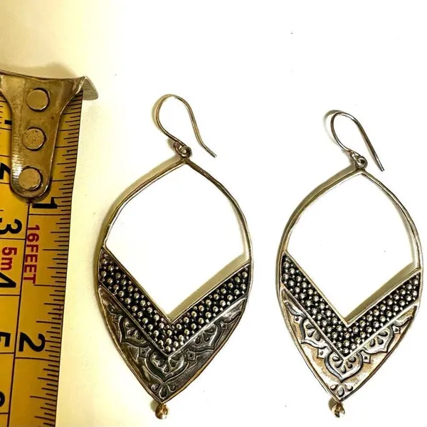 Siplada Sterling silver etched earrings - Image 7