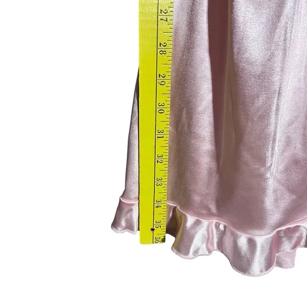 Lucy in the Sky Los Angeles Ruffle Halter Dress Pink Sz Small Lingerie Tie Back‎ - Image 5
