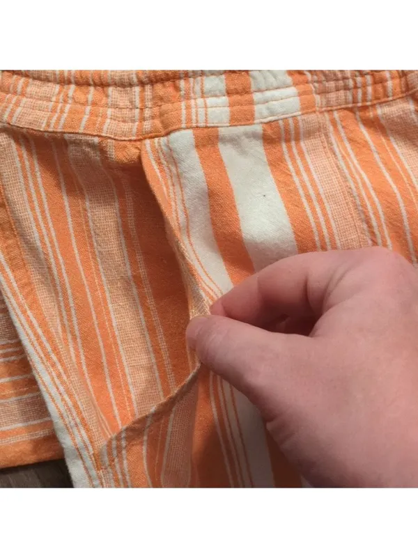 Roxy Orange And White Striped Linen Blend Pants Size XL - Image 4