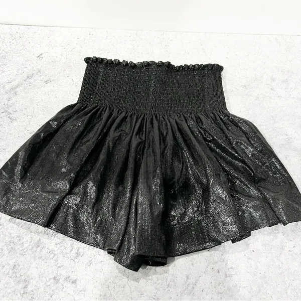 Queen of Sparkles Black Shiny Swing Shorts Size Small S * - Image 4