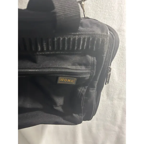 Rome Black Canvas Travel Duffel Bag Weekend Overnight Gym Bag with‎ Strap - Image 3